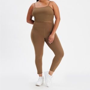 Girlfriend collective compressive pocket leggings, size small, spruce color